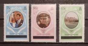 Caicos Islands -1981 Royal Wedding of Prince Charles and Lady Diana Spencer, 3v MNH