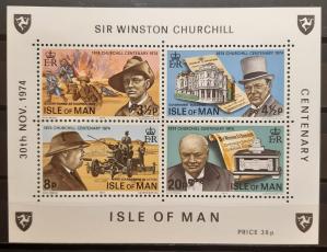 Isle of Man - 1974, Sir Winston Churchill Centienary, MNH Souvenir Sheet