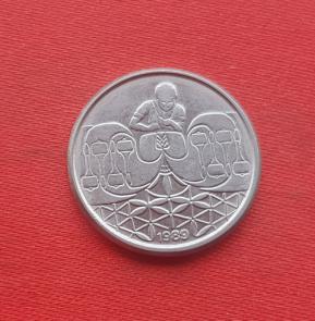 Brazil 50 Centavos Rendeira 1989 Stainless Steel Dia 19.5mm