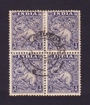 India : Ajanta Panel 1949 Block of 4 Stamps Used