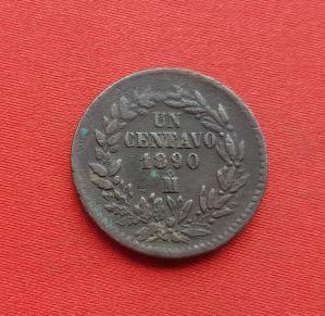 Mexico 1 Centavo 1890 Copper Dia 25 mm