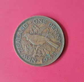 New Zealand 1penny - George VI 1945 Bronze Dia 31 mm