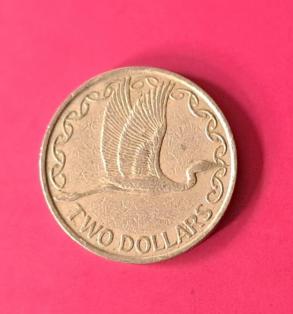 New Zealand 2 Dollars - Elizabeth II 1990 Aluminium-Bronze Dia 26.5 mm