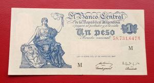 Argentina 1 Peso VF Condition 1947 - P251