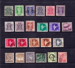 India Small Collection - 23 Different Used Stamps