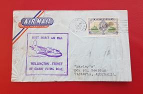 Direct First Flight Air Mail Cover 1950 New Zealand To Australia