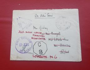 W W2 Europe Field Censor Cover 1944