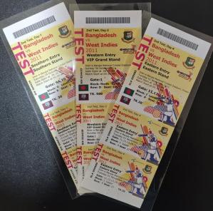 Bangladesh Vs West Indies 2nd Test 2011 - 3 Tickets - Unused - 3 Different Galleries