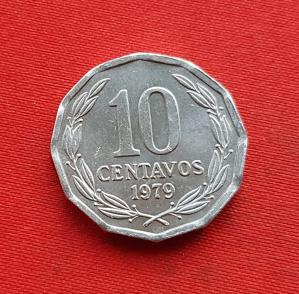 Chilie 10 Centavos 1979 Aluminium Dia 23 mm