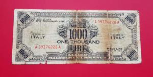 Italy (Allied Military Currency) 1000 Lira Poor/Good Condition 1943 - P# m23