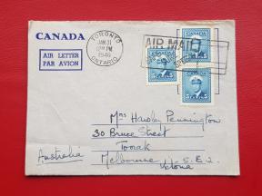 Canada 1946 Aerogram with Slogan Cancellation Ties with K G Vl 5 Cents