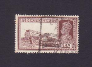 India (British) King George VI - 4as Mail Train Stamps 1937, Used