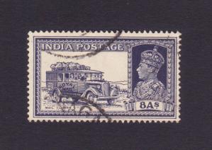 India (British) King George VI - 8as Mail Lorry Stamps 1937, Used