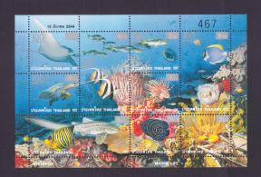 থাইল্যান্ড ২০১০ Coral Reef প্রাণিকুল স্যুভেনির শীট Surcharged Overprint - Extremely Rare