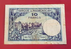 ম্যাডাগ্যাস্কার ১০ Francs FINE/VF Condition ১৯৩৭ - P৩৬