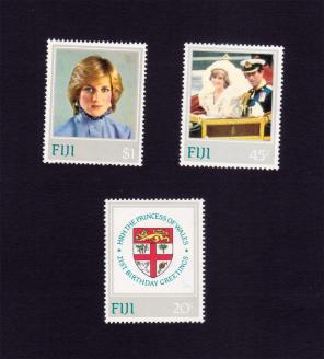 ফিজি : Birth of Diana Spencer - Princess of Wales ৩ ডাকটিকেট MNH ১৯৮২