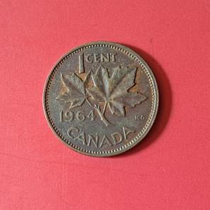 Canada 1 Cent - Elizabeth II 1964 - Bronze Coin - Dia 19.05 mm