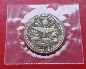 Marshall Islands 5 Dollars 1990 To The Heroes of The Battle of Britain, Copper-Nickel Dia 38.9 Mm. UNC Sealed with Folder