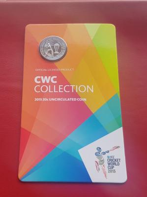 2015 ICC Collection Cricket World Cup 20 Cent Uncirculated Coin with Official Mint Folder