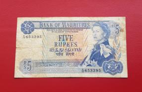 Mauritius 5 Rupees 1967 Fine Condition