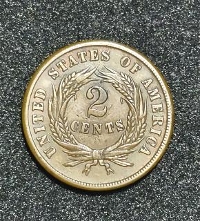 Usa: ২ Cents ''Union Shield''. ১৮৬৪. Bronze. ২৩mm, ৬.২২ G, Excellent Condition