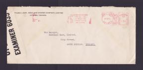 Censor Cover: কানাডা Airmail To ইংল্যান্ড with Slogan Meter Franking ১৯৪১ - WWII Censored